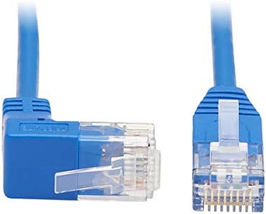 Tripp Lite Up Angle Cat6 Ethernet Cable, Gigabit Molded Slim UTP Network Patch Cable, Blue