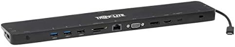 Tripp Lite USB-C Docking Station with Triple Display, 4K HDMI @ 30 Hz, DisplayPort, VGA