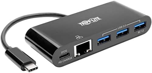 Tripp Lite USB C to Gigabit Ethernet Adapter Converter Docking Station w/USB-A Hub