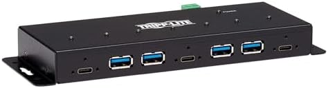 Tripp Lite USB Hub 7-Port Industrial 4 USB-A & 3 USB C ESD Immunity Metal