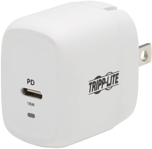 Tripp Lite USB Wall Charger USB C 18W Charging GaN Tech w/Lightning Cable (U280-W01-18C1-K)